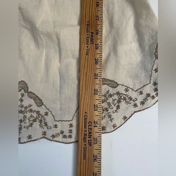 BANANA REPUBLIC Beige Short Sleeve Linen Blend Embroidered Women’s size Small - Picture 4 of 11